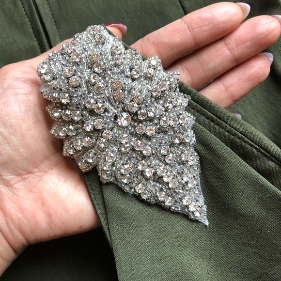 PINUP COUTURE ONE SHOULDER OLIVE GREEN PENCIL DRES - Picture 4 of 7